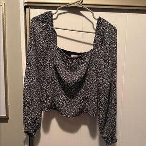 Abercrombie & Fitch Black Floral Blouse